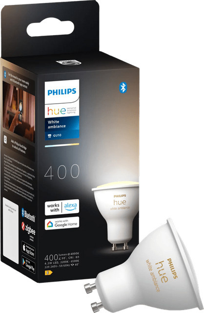 Philips Hue White Ambiance GU10 LED Lampe, dimmbar, Weiß, 400lm - Bild 1