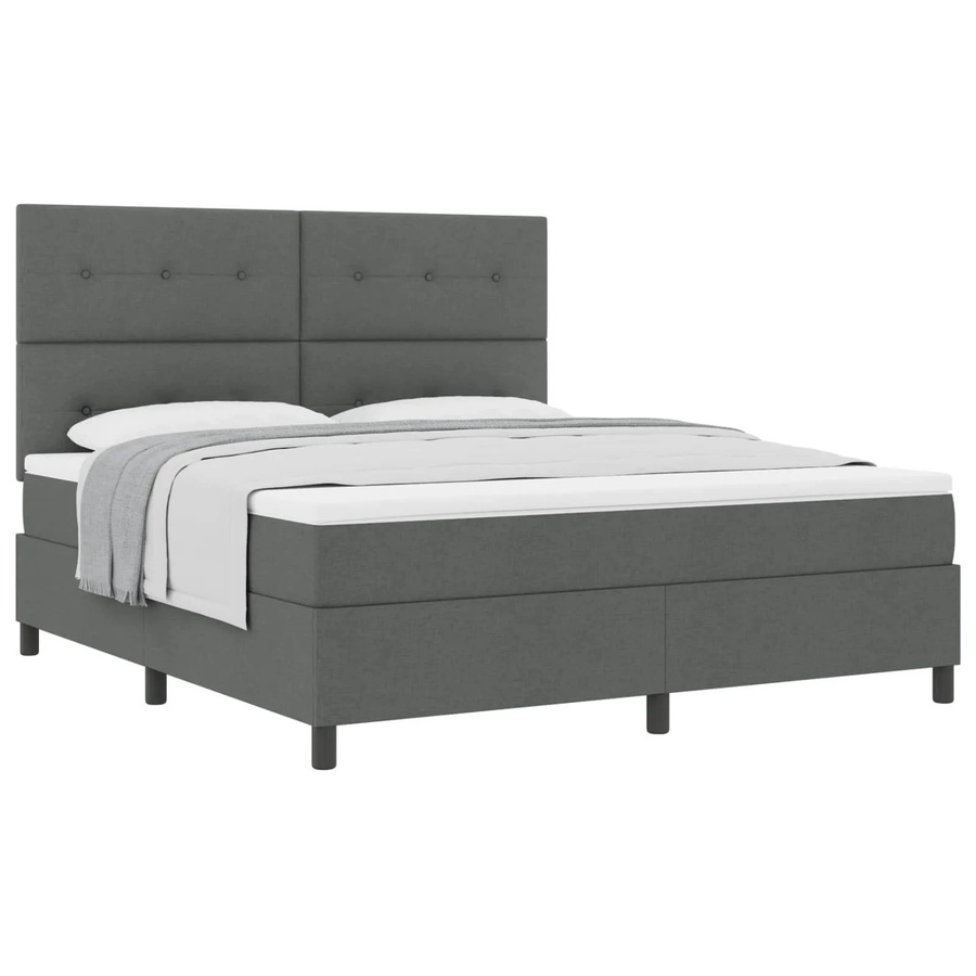 vidaXL Boxspringbett mit Matratze und Taschenfederkern in Grau, B/T/H: 180 x 200 x 40 cm - Bild 2
