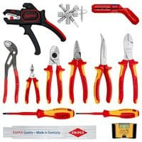 Knipex Erweiterungs-Set Elektro II, 14-teiliges Werkzeug-Set mit Zangen, Schraubendrehern und Wasserwaage - Bild 1
