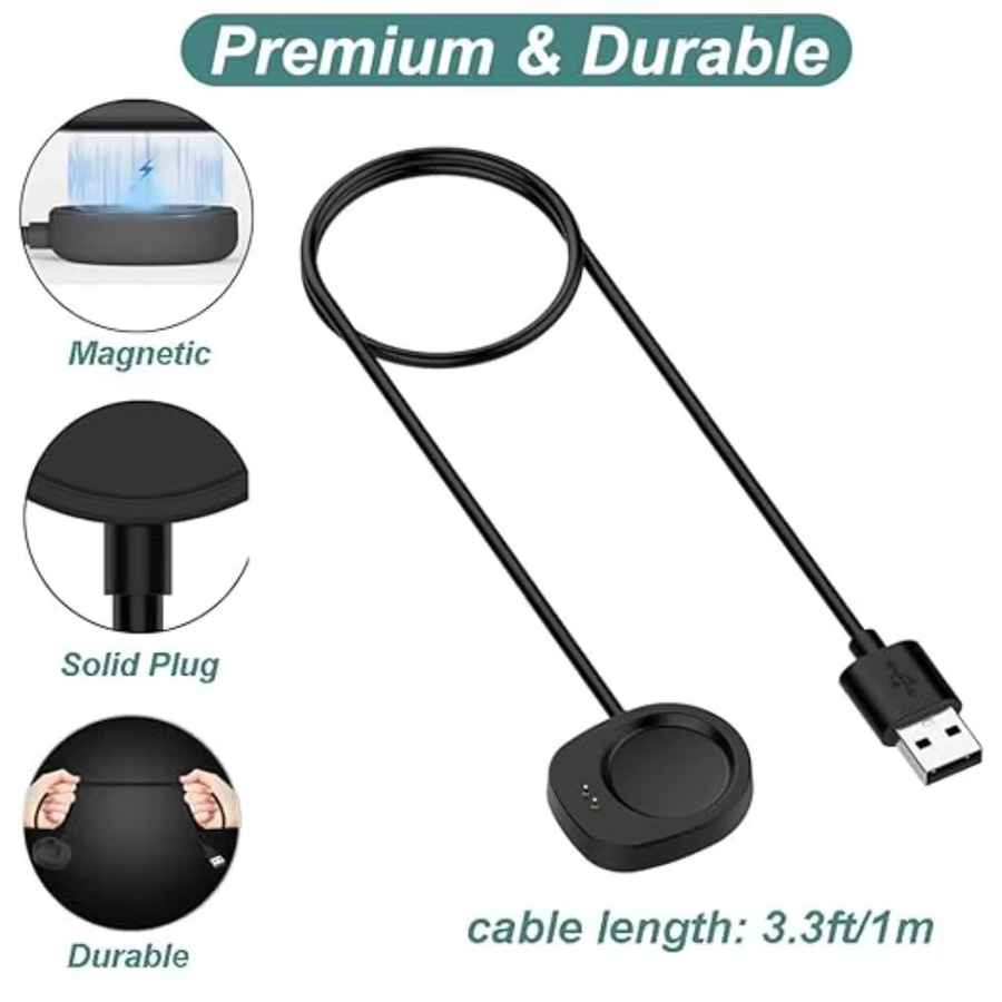 Magnetisches USB-Ladegerät für Amazfit T-Rex 3 und Balance Smartwatch, Ladestation Dock-Ständer mit USB-A und USB-C, Schwarz - Bild 2