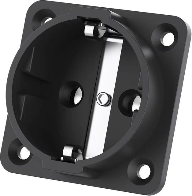 Monosaudio Hifi Schuko-Steckdose ES3R aus reinem Kupfer, rhodiniert, Schwarz, AC 250V 16A - Bild 1