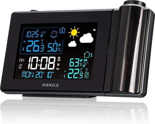 Kienzle Funk-Wetterstation mit Projektion in Schwarz - Bild 1