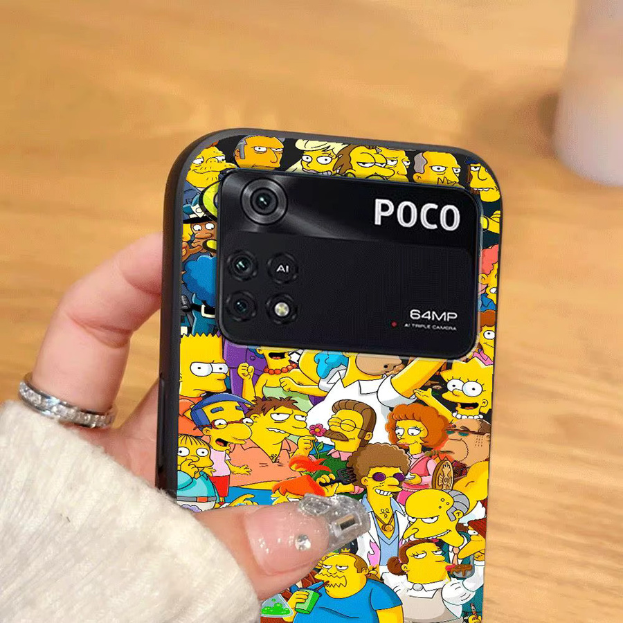 Schwarze Handyhülle mit The Simpsons Cartoon Motiv für Xiaomi Poco Modelle - Bild 6