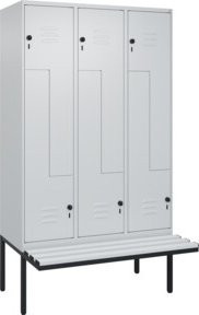 C+P Z-Spind Classic PLUS Sitzbank mit 6 Fächern, auskragendes Design, Kunststoff-Sitzfläche, B/T/H: 212 x 120 x 81,5 cm - Bild 1