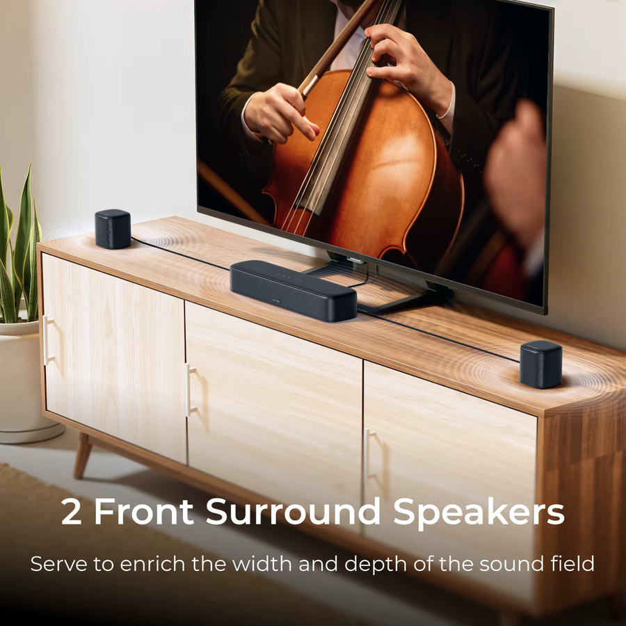 ULTIMEA 7.1-Kanal Soundbar-System mit 350W Leistung, Subwoofer, 4 Surround-Lautsprechern und App-Steuerung in Schwarz - Bild 4