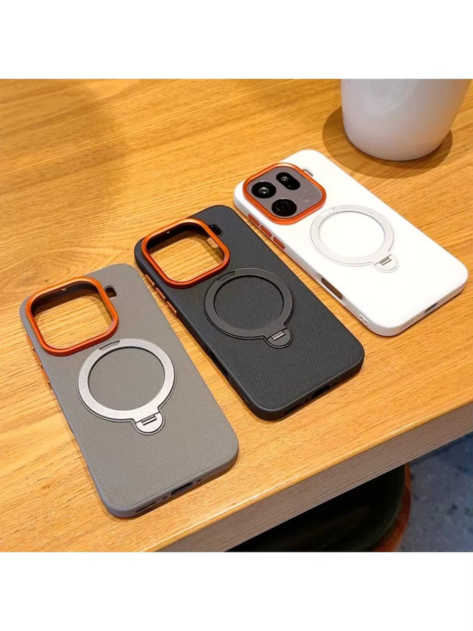 Leder Handyhülle mit Kreuzmuster und magnetischem rotierendem Ständer für OPPO Find X9 Pro, X9, Reno 15 und 15 Pro in Weiß - Bild 5