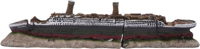Relaxdays Aquariumdekoration Titanic aus Polyresin in Bunt für Süßwasser und Salzwasser, H x B x T: 38,5 x 9 x 5 cm - Bild 1
