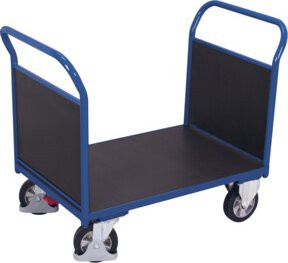 VARIOfit Doppel-Stirnwandwagen mit Siebdruckplatte, Enzianblau/Dunkelbraun, B: 80,0 cm, L: 159,5 cm - Bild 1