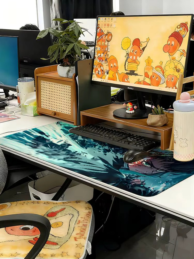 Großes M-Muichiro Mauspad mit Landschafts-Design in Multicolour als Schreibtischunterlage für Laptop und Tastatur - Bild 5