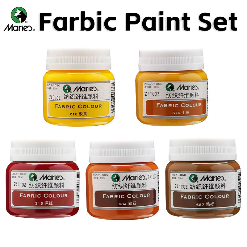 Marie's Textilfarben-Set in Braun und Multicolour, 5 Flaschen à 50 ml, permanente Stofffarben für Schuhe und Leinentaschen - Bild 4
