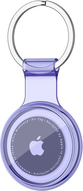 Wasserdichter TPU Schlüsselanhänger für Apple AirTag in Lila zum Schutz deines Trackers für Schlüssel oder Haustierhalsbänder - Bild 1