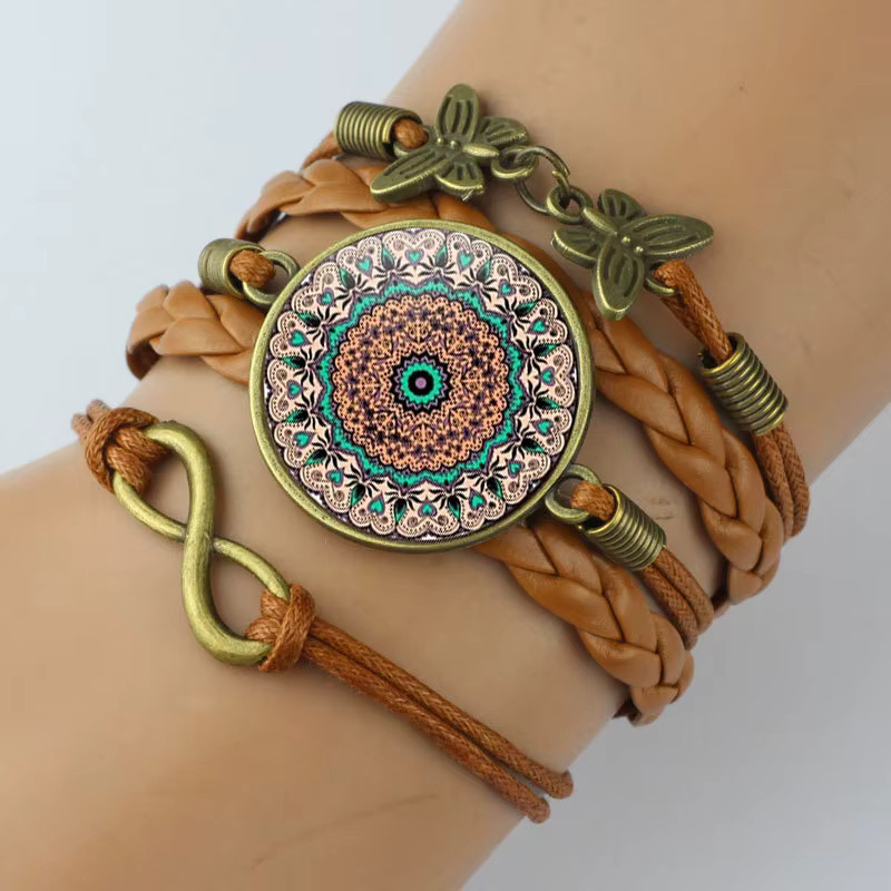 konminry Wickelarmband Leder, Braun, Vintage, Damen - Bild 3