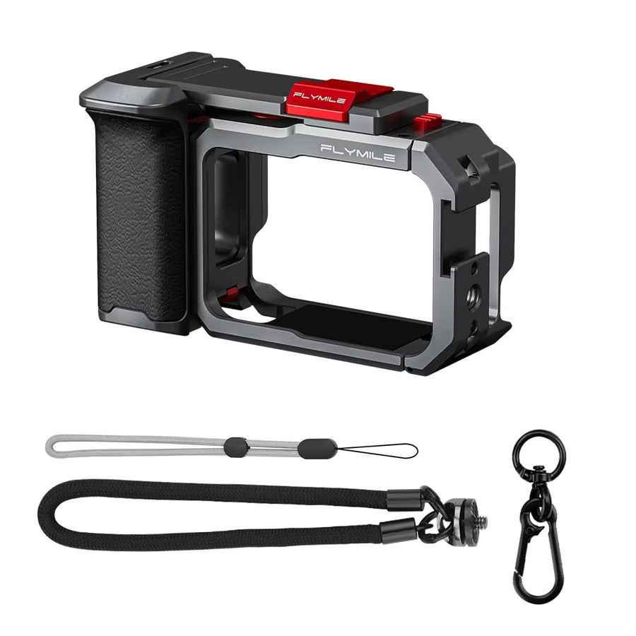 Flymile Grip Xplorer Kit Metallkäfig mit Auslöser für Insta360 GO Ultra in Schwarz - Bild 7