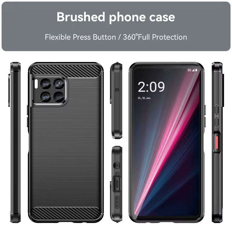 Stoßfeste Silikon-Schutzhülle für T-Mobile Revvl 7 Pro und Revvl 6 von Youthsay in Carbon-Optik - Bild 3
