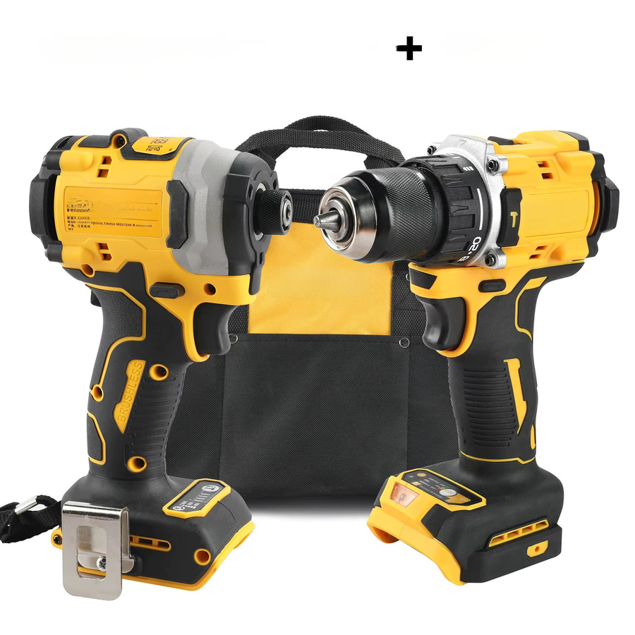 DeWalt Akku-Schlagbohrmaschinen-Kombinationssatz DCD805 und DCF850 mit bürstenlosem Motor in Gelb - Bild 4