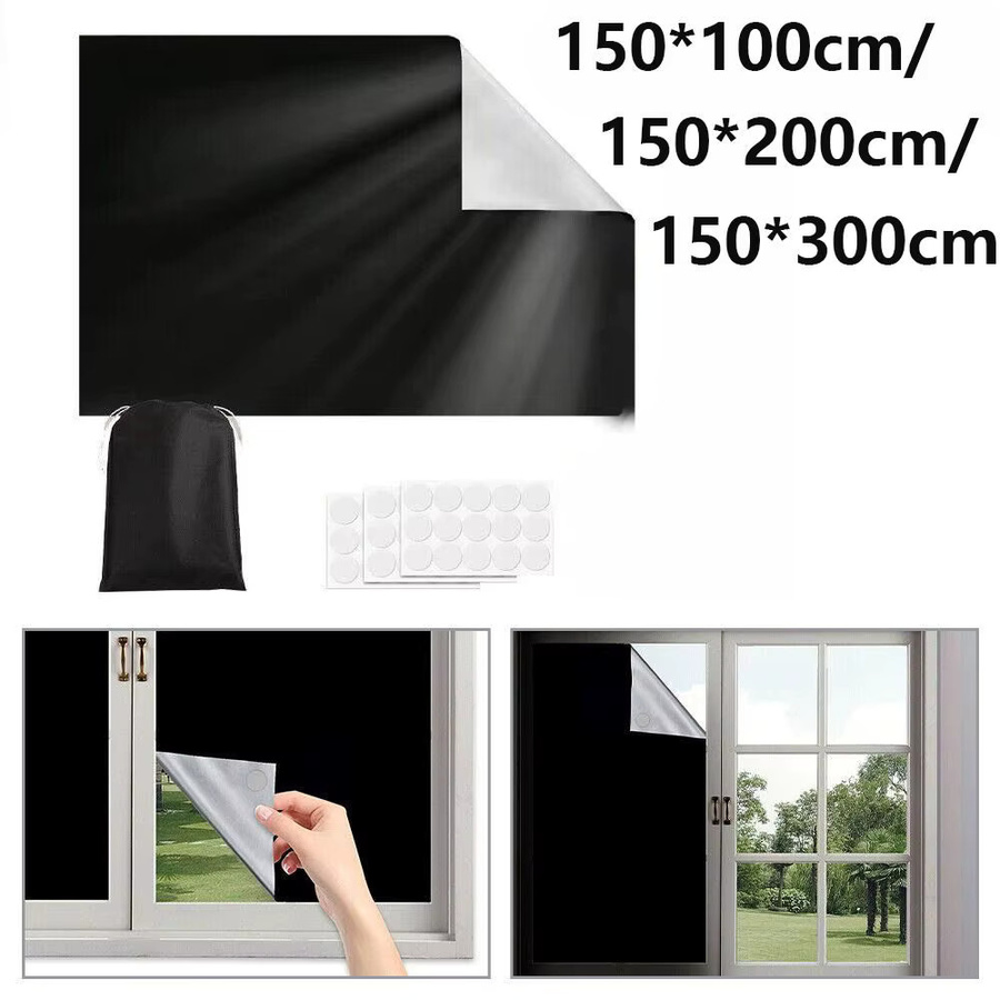 Tragbarer Verdunkelungsvorhang mit UV-Schutz für Schlafzimmer und Kinderzimmer, Schwarz, Breite: 150 cm - Bild 6