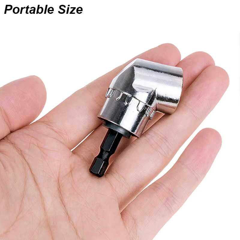 Atooltour Magnetischer 105 Grad Winkeladapter für Bit-Halter und Bohrmaschinen, Rechtwinkliger Schraubendreher-Adapter mit 1/4 Zoll Antrieb, Silber - Bild 2
