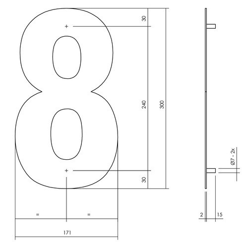 Intersteel Hausnummer 8 XL aus Edelstahl in Silberfarben - Bild 2