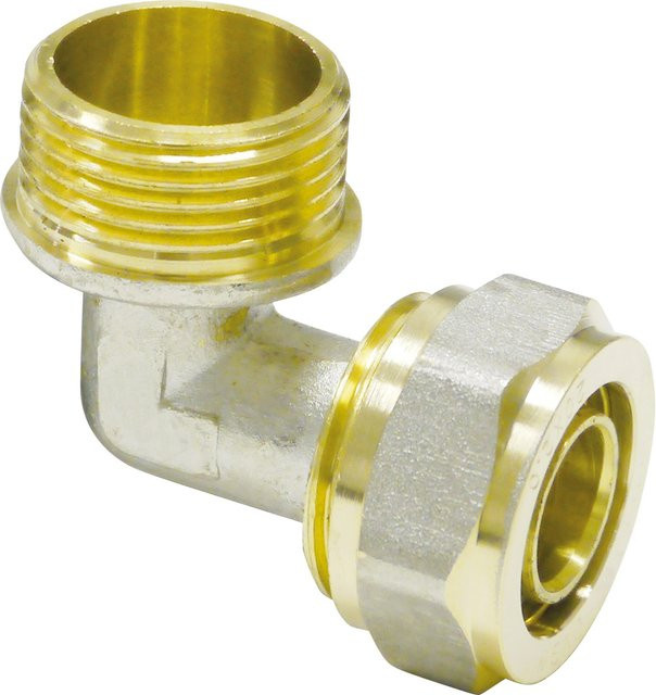 PIPETEC Schraubfitting Übergangsstück aus Messing 20 mm x R 3/4 in Gold - Bild 1