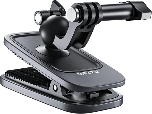 TELESIN Magnetischer Drehclip für Kamera mit 360 Grad Drehung und verstellbarer Riemenhalterung, Schwarz - Bild 1
