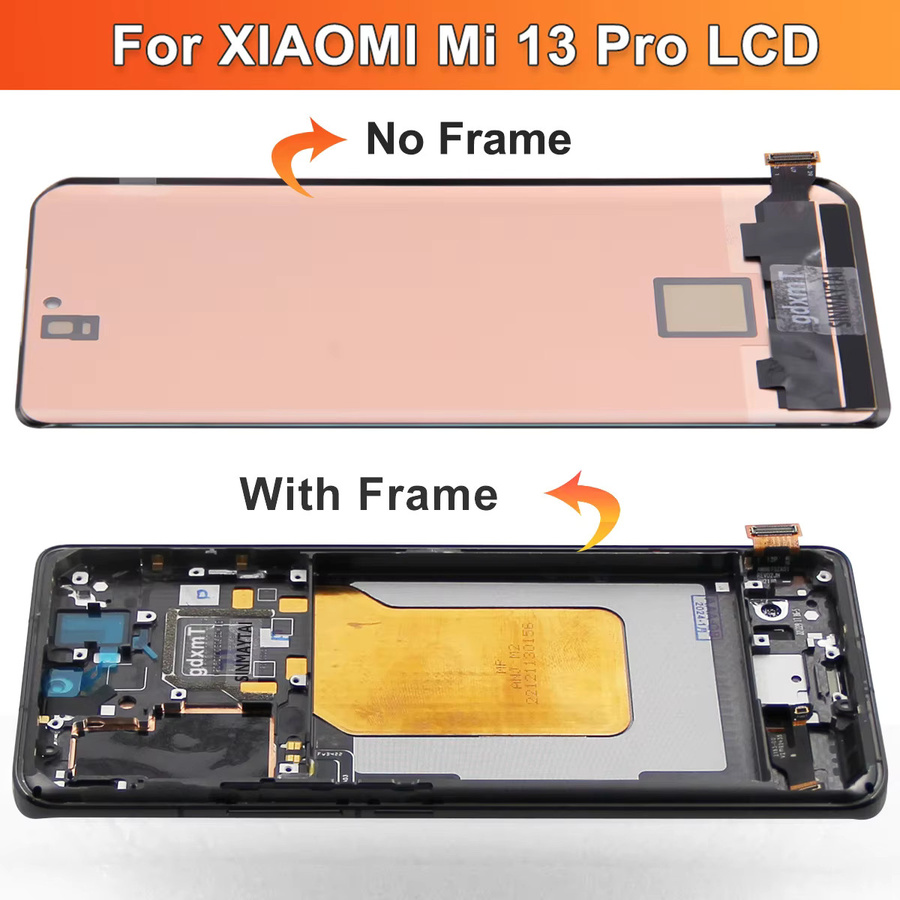 Xiaomi AMOLED-Bildschirmersatz mit LCD-Display und Touch-Digitizer-Rahmenbaugruppe in Schwarz für Mi 13 Pro 2210132G 2210132C - Bild 2