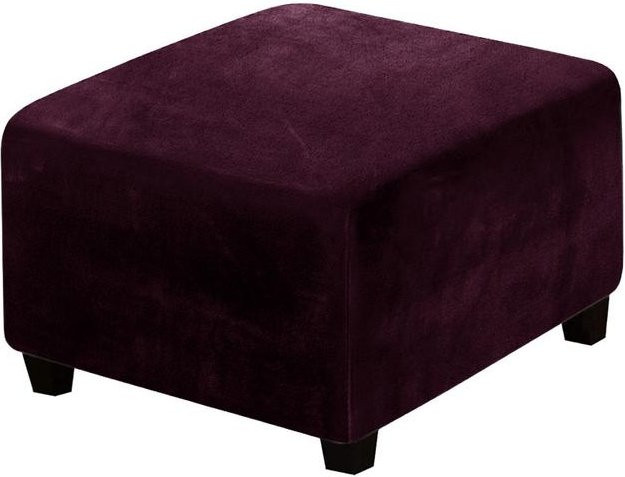 Coolazy Stretch-Bezug für quadratische Ottoman und Fußhocker aus Samtstoff, waschbar und rutschfest, Fuchsia - Bild 1