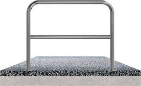 Schake Edelstahlbügel mit Querholm und Bodenplatte zum Aufdübeln, Farbe Silber, H x B x T: 80 x 100 x 4,8 cm - Bild 1