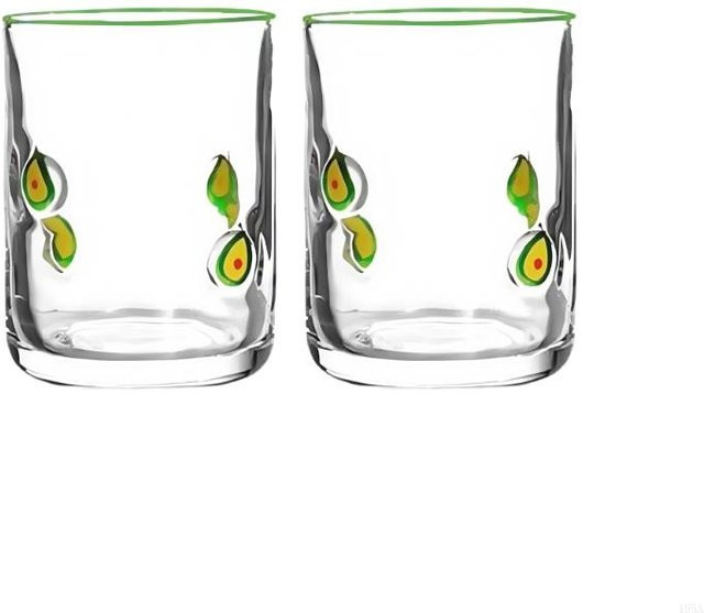 Vinde Home Set aus 2 Glasbechern mit Zitronendesign, transparent, 350 ml - Bild 1