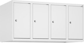 C+P Aufsatzschrank 9016/9016 in Weiß mit 4 Abteilen, Zylinderschloss und Soft-Close-Türen, B/T/H: 100 x 50 x 50 cm - Bild 1