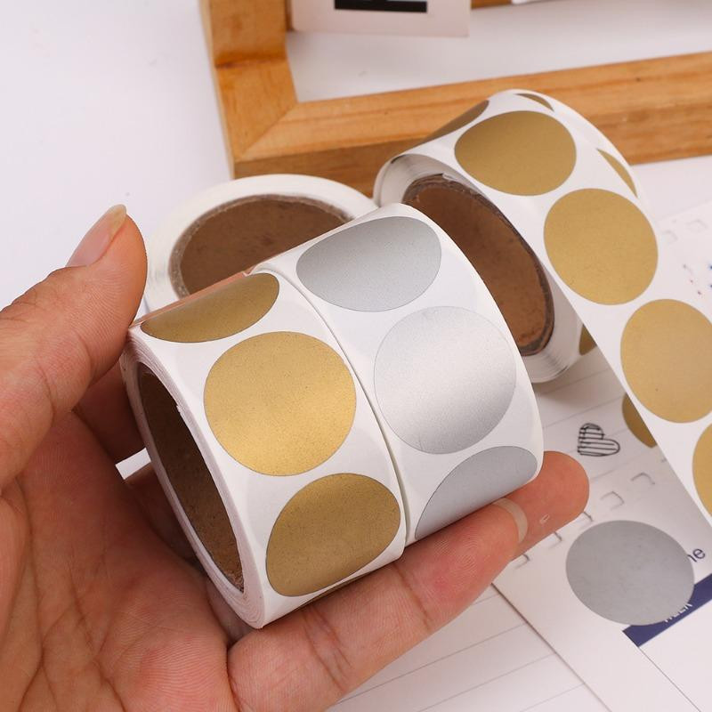 Rubbelaufkleber in runder Form für DIY-Projekte und Spiele, silberfarben, 300 bis 600 Stück - Bild 2