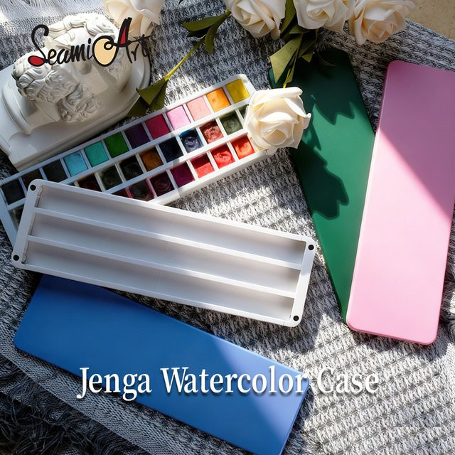 SeamiArt Jenga Aquarellkasten Malbox für Aquarellfarben und Gouache in Multicolour - Bild 1