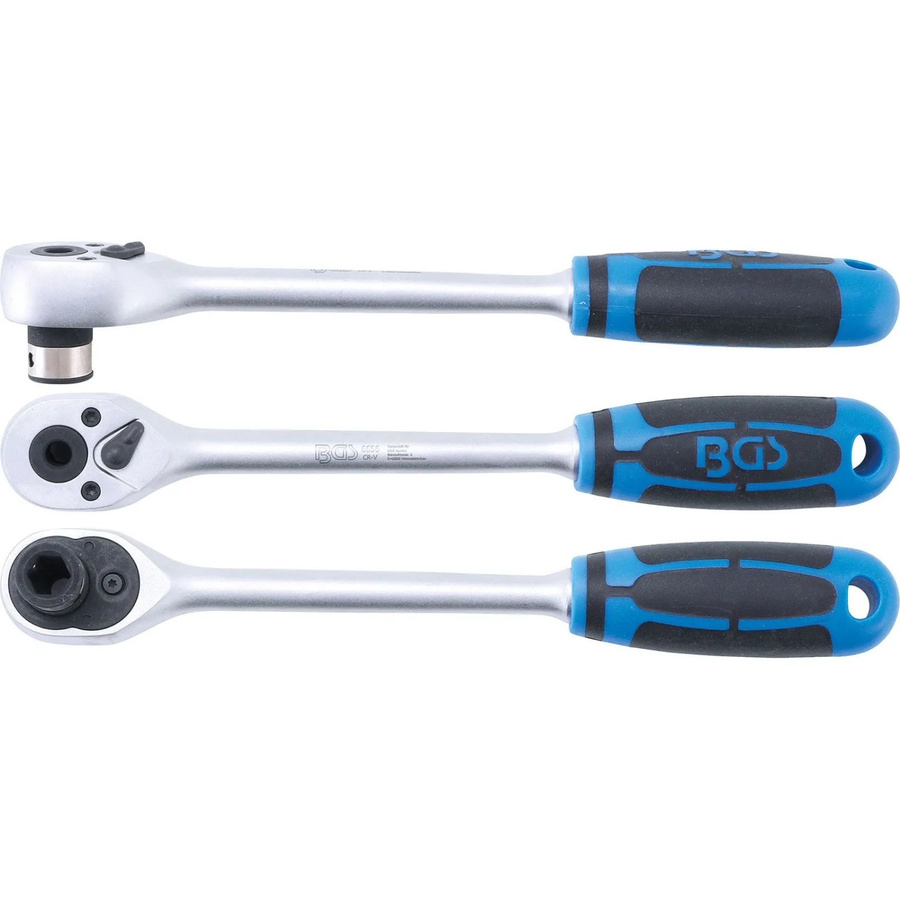 BGS Bit-Knarre extra lang mit Abtrieb Innensechskant 10 mm, 3/8 Zoll, silber - Bild 2