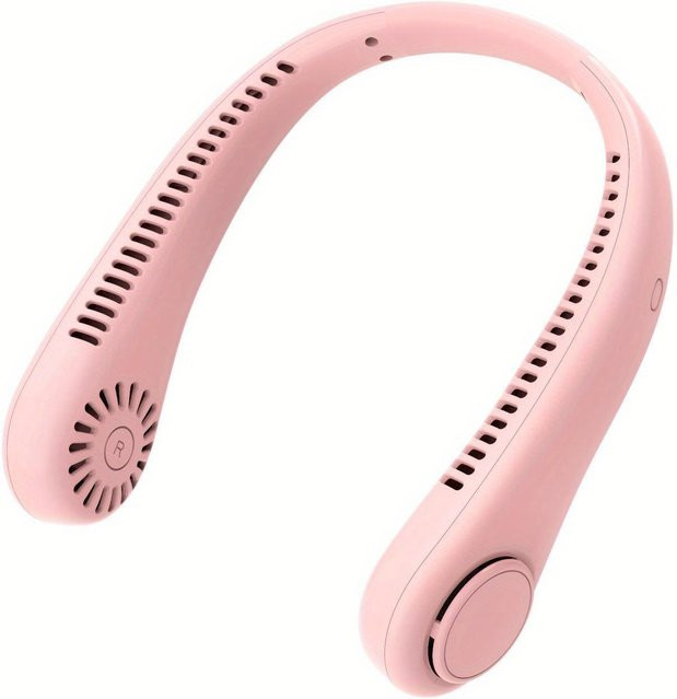 NATAWA Tragbarer Mini-Halsventilator Rosa, kabelloser blattloser Nackenventilator mit USB-Anschluss für Outdoor-Sportarten - Bild 1