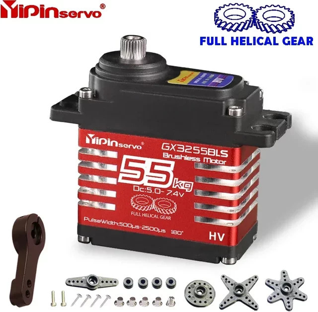 stemedu Servo RC, bürstenlos, 55 kg, wasserdicht IP68, Metall, Zubehör - Bild 1