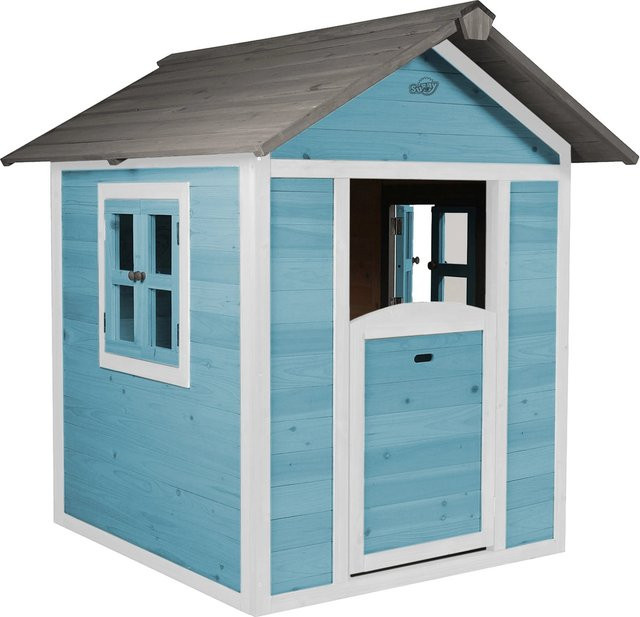 Axi Lodge Spielhaus aus Hemlockholz in Karibischem Blau, B/T/H: 135 x 111 x 133 cm - Bild 1