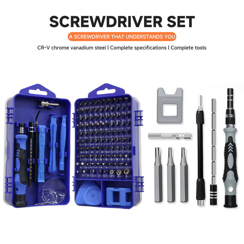 CAOWTAN Präzisions-Schraubendreher 115-in-1 Set Multifunktionales Reparaturwerkzeug mit 98 magnetischen Bits - Bild 3