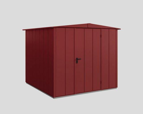 Ecostar Gerätehaus Elegant-S aus Metall in Rot mit B/H/T: 238 x 216 x 238 cm - Bild 1
