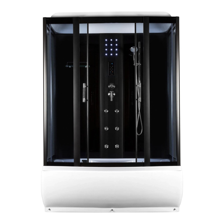 Kerra Hydromassagekabine Mocca mit Duschwanne, LED-Beleuchtung und Handbrause, B/T: 141 x 86 cm - Bild 2
