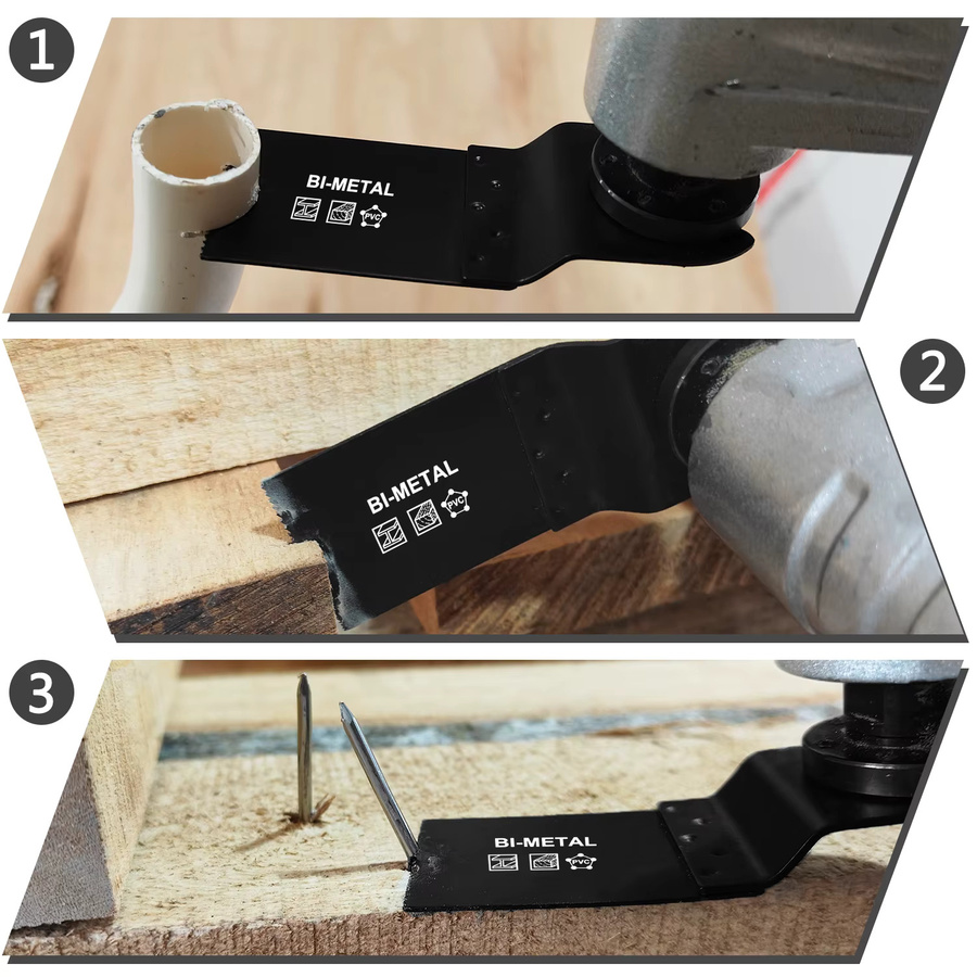 Bimetall-Oszillierwerkzeugklinge 34 mm für Holz und Metall in Schwarz - Bild 4
