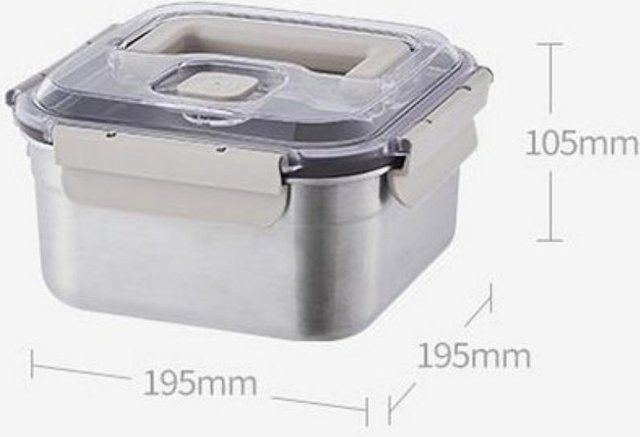 LocknLock Atmungsaktiver quadratischer Kimchi-Aufbewahrungsbehälter aus Edelstahl in Silber, 2,4 l - Bild 1