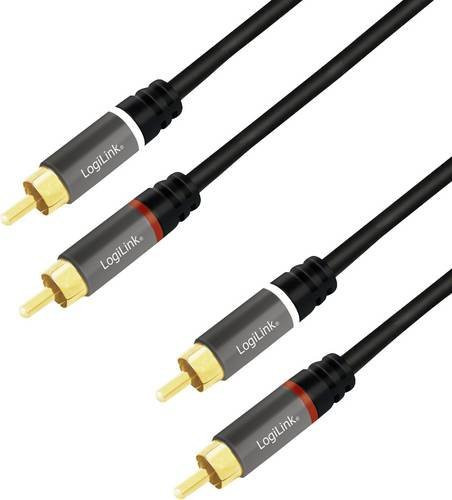 LogiLink CA1207 Cinch Audio Anschlusskabel mit 3,5 mm Jack, Schwarz, 5,0 m - Bild 1