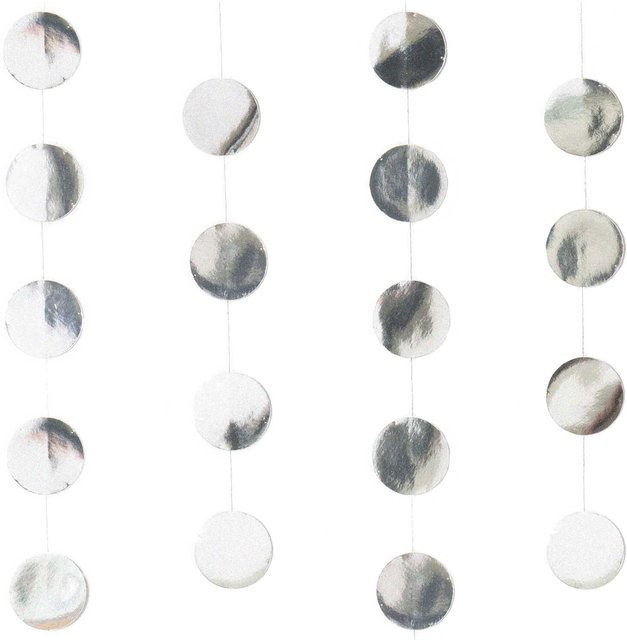 Rico Design Girlande Kreise in Silber, Länge: 2 m, Durchmesser: 3,8 cm - Bild 1