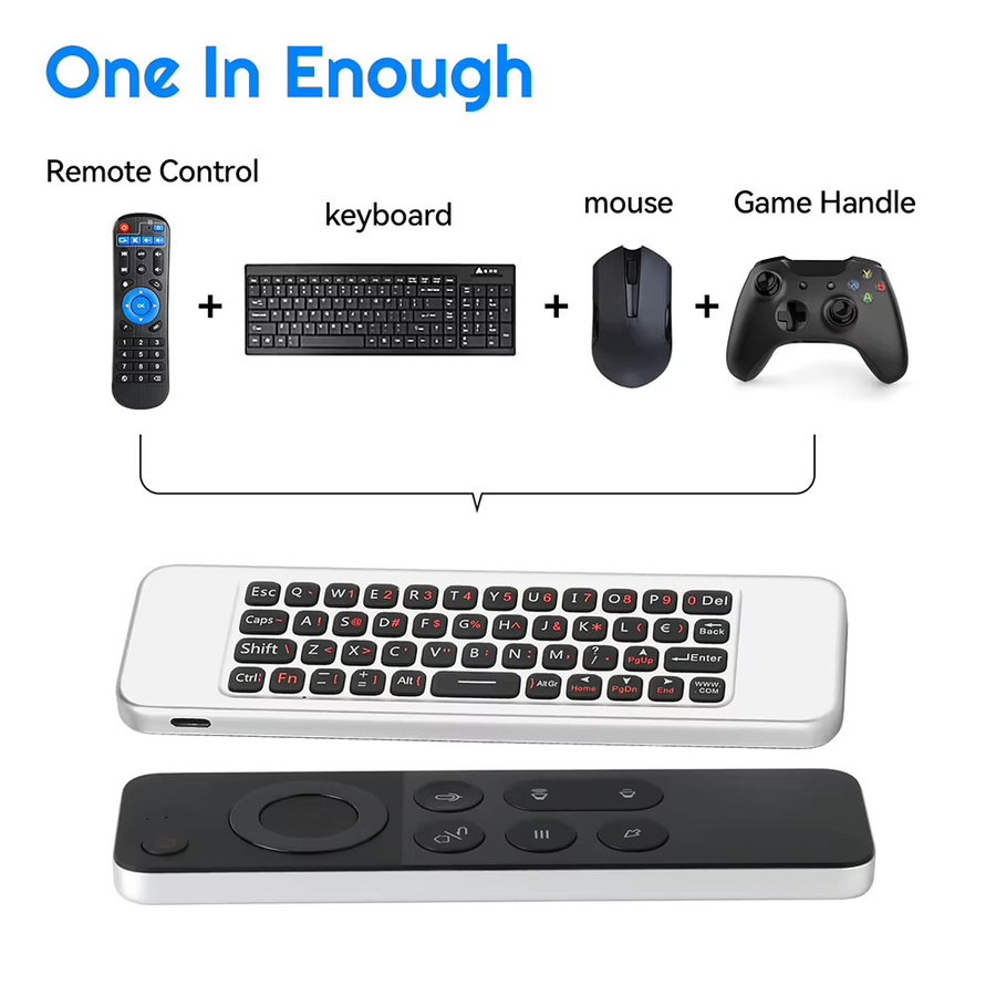 MRSVI Voice Air Mouse W3 Gyroskop Fernbedienung mit 2,4 G Wireless Tastatur und arabischer Beschriftung in Schwarz für Android TV Box, Windows und PC - Bild 3