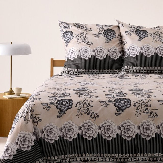 Bettwäsche-Set PARAGGI aus Baumwollsatin in Schwarz, B/H: 155 x 220 cm - Bild 1