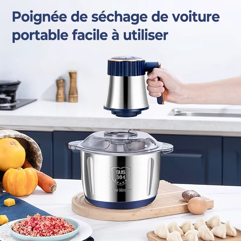 Betuyoo Elektrischer Fleischwolf aus Edelstahl in Silber, 5 l Multifunktionaler Lebensmittelzerkleinerer und Küchenmixer - Bild 2