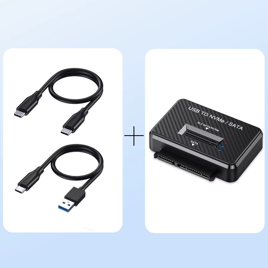 IRhasta M2 SATA NVMe zu USB 3.1 10Gbps Testadapter und Dockingstation für 2,5 Zoll SATA SSD sowie M2 SSD Formate 2230 2242 2280 22110, Schwarz, USB-C - Bild 6