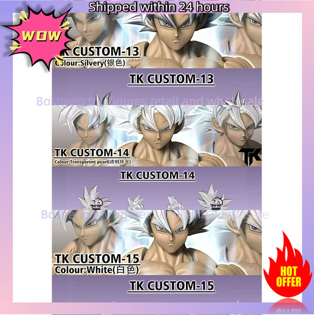 TKCUSTOM Dragon Ball Ultra Instinct Son Goku, Custom Headsculpt Set, 3 Köpfe - Bild 1
