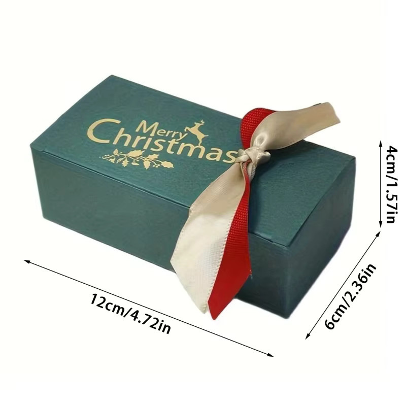 10-teiliges Set Weihnachts-Geschenkboxen aus Papier in Rot und Grün mit Süßigkeitenband für deine Weihnachtsgeschenke und Dekorationen - Bild 2