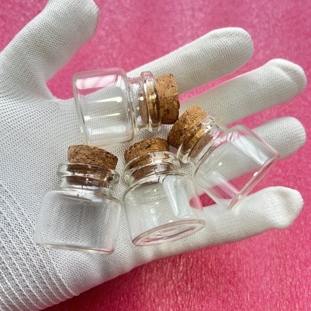 LYGIL Mini-Weihnachtsglas Wunschflaschen aus Glas mit Korken, transparent, 10 ml - Bild 1
