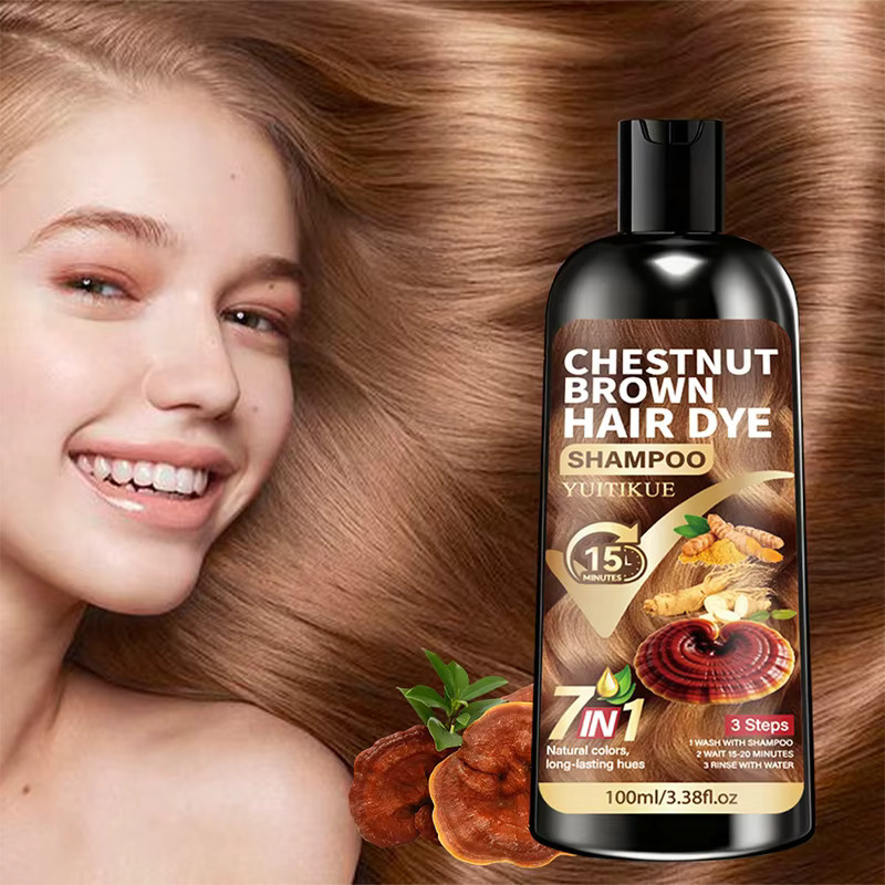 YUITIKUE Haarfärbeshampoo Kastanienbraun, 100 ml - Bild 2
